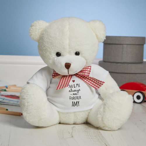 Personalised You and Me Cream Fluffy Teddy Bear