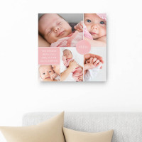 personalised 12x12" New Baby Collage Canvas Boy / Girl