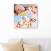 personalised 12x12" New Baby Collage Canvas Boy / Girl