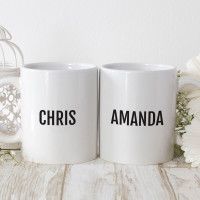 Personalised 15th anniversary matching mugs