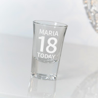 personalised 18 Today Conical Shot Glass