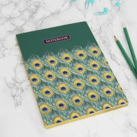 Peacock A5 Notebook & Green Pencil Set