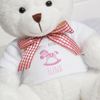 Personalised 1st Birthday Rocking Horse White Millie Bear