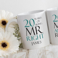 personalised mr and mrs right double mug