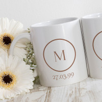 personalised 20th Anniversary Rings Matching Mugs