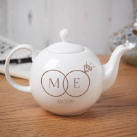personalised wedding ring teapot