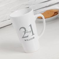 personalised 21st Birthday Today Tall Latte Mug