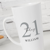 personalised 21st Birthday Today Tall Latte Mug