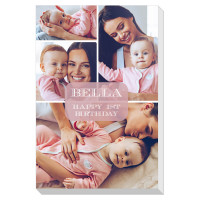24x16" personalised New Baby Collage Canvas