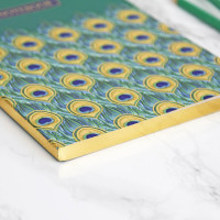 Peacock A5 Notebook & Green Pencil Set