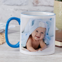 personalised Blue Two Tone Photo Mug