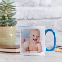 personalised Blue Two Tone Photo Mug