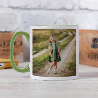personalised Green Two Tone Photo Mug