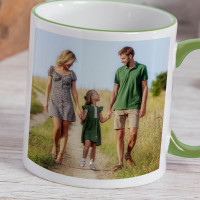personalised Green Two Tone Photo Mug