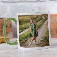 personalised Green Two Tone Photo Mug