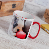 personalised Red Two Tone Photo Mug