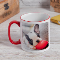 personalised Red Two Tone Photo Mug