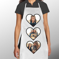 personalised heart photo apron