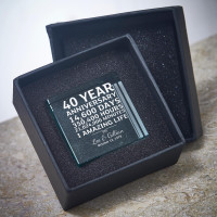personalised 40 years of marriage paperweight