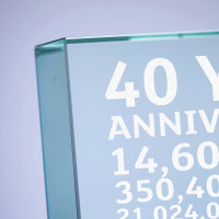 personalised 40 years of marriage paperweight