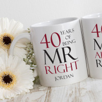 personalised mr and mrs right double mug