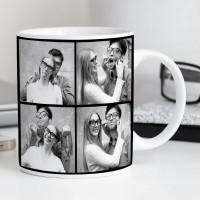 personalised 4 Photo Black Border Durham Mug