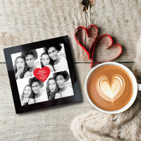 personalised Valentine's Day 4 Photo Coaster 