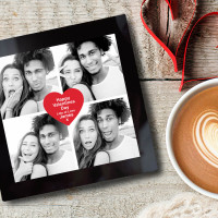 personalised Valentine's Day 4 Photo Coaster 