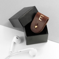 personalised Leather Earphones Holder