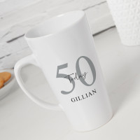 personalised 50th Birthday Today Tall Latte Mug