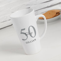 personalised 50th Birthday Today Tall Latte Mug