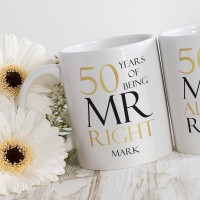 personalised 50 years of being right double mug