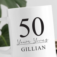 personalised 50 Years Young Durham Mug