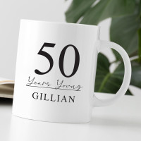 personalised 50 Years Young Durham Mug