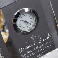 personalised Optical Crystal Rectangle Clock 8cm