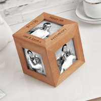 wooden photo cube, keepsake box
