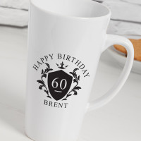 60th Birthday Crest Duraglaze Tall Latte 17 oz