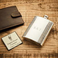 English Pewter 6oz Celtic Hip Flask