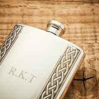 English Pewter 6oz Celtic Hip Flask