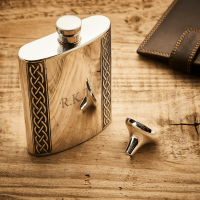 English Pewter 6oz Celtic Hip Flask