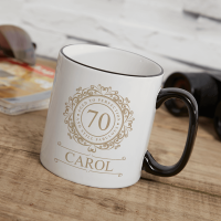 70 Aged To Perfection Two Tone Mug Black