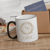 70 Aged To Perfection Two Tone Mug Black