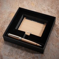 Hugo Boss Camel Ballpoint Pen & Card Holder