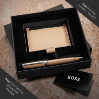 Hugo Boss Camel Ballpoint Pen & Card Holder