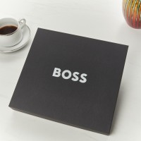 Hugo Boss A5 Folder - Double B Black and Gold