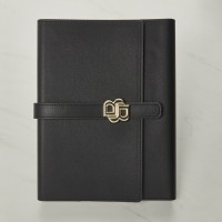 Hugo Boss A5 Folder - Double B Black and Gold