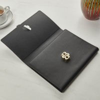 Hugo Boss A5 Folder - Double B Black and Gold