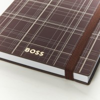 Hugo Boss A5 Checkered Burgandy Lined Notebook
