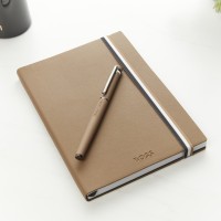 Hugo Boss A5 Iconic Camel Lined Notebook & Loop Camel Rollerball Pen Gift Set
