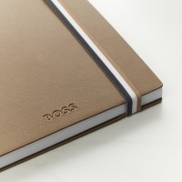 Hugo Boss A5 Iconic Camel Lined Notebook & Loop Camel Rollerball Pen Gift Set